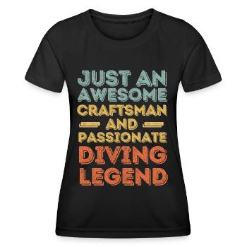 Artisan diving retro - Women's Functional T-Shirt - black - Front - AI Model Female 172 light (172cm)