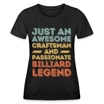 Handwerker Billard retro - Frauen Funktions-T-Shirt - Schwarz - Vorne - AI Model Female 172 light (172cm)