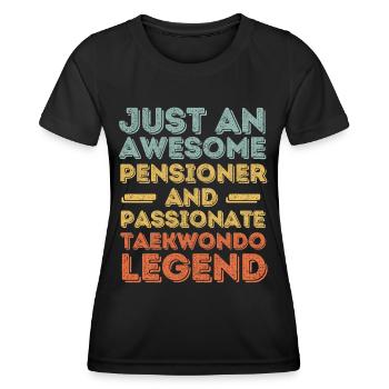 Rentner Taekwondo retro - Frauen Funktions-T-Shirt - Schwarz - Vorne - AI Model Female 172 light (172cm)