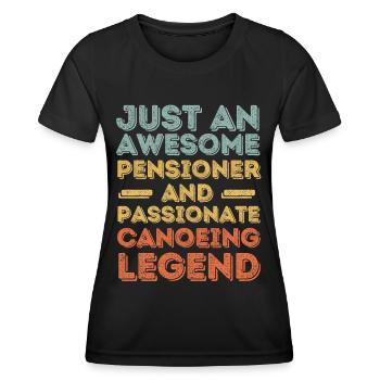 Rentner Kanu retro - Frauen Funktions-T-Shirt - Schwarz - Vorne - AI Model Female 172 light (172cm)