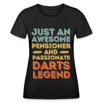 Pensioner Darts retro - Women's Functional T-Shirt - black - Front - AI Model Female 172 light (172cm)