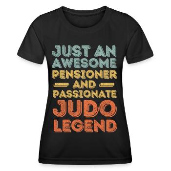 Pensioner Judo retro - Women's Functional T-Shirt - black - Front - AI Model Female 172 light (172cm)