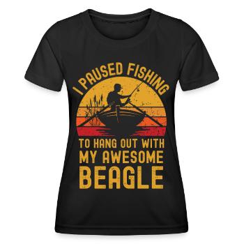 Angeln, Fischen und Beagle - Frauen Funktions-T-Shirt - Schwarz - Vorne - AI Model Female 172 light (172cm)