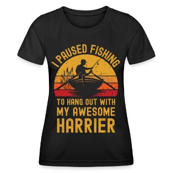 Angeln, Fischen und Harrier - Frauen Funktions-T-Shirt - Schwarz - Vorne - AI Model Female 172 light (172cm)