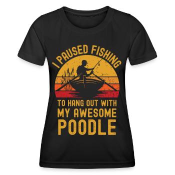 Angeln, Fischen und Pudel - Frauen Funktions-T-Shirt - Schwarz - Vorne - AI Model Female 172 light (172cm)