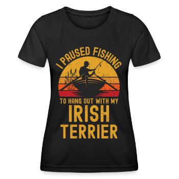 Fishing, fishing and Irish Terriers - Women's Functional T-Shirt - black - Front - AI Model Female 172 light (172cm)