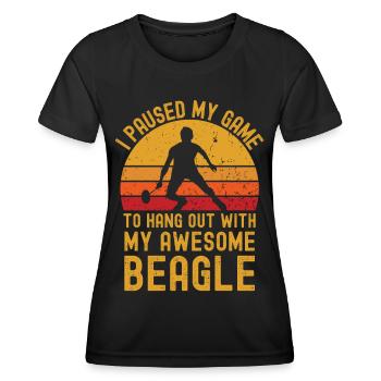 Badminton und Beagle - Frauen Funktions-T-Shirt - Schwarz - Vorne - AI Model Female 172 light (172cm)