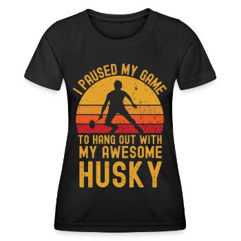 Badminton und Husky - Frauen Funktions-T-Shirt - Schwarz - Vorne - AI Model Female 172 light (172cm)