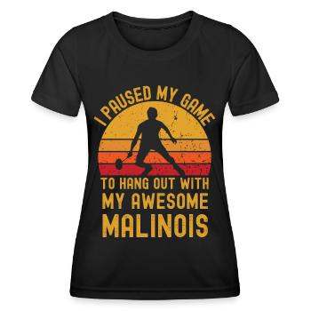 Badminton und Malinois - Frauen Funktions-T-Shirt - Schwarz - Vorne - AI Model Female 172 light (172cm)