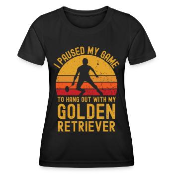 Badminton and Golden Retriever - Women's Functional T-Shirt - black - Front - AI Model Female 172 light (172cm)