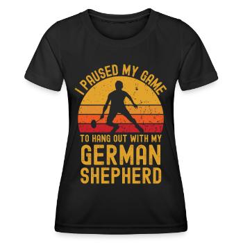 Badminton and German Shepherd - Women's Functional T-Shirt - black - Front - AI Model Female 172 light (172cm)
