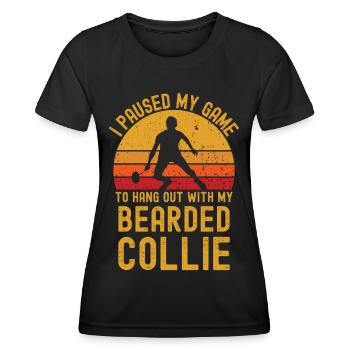 Badminton and Bearded Collie - Women's Functional T-Shirt - black - Front - AI Model Female 172 light (172cm)