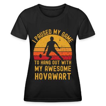 Badminton et Hovawart - T-shirt sport Femme - noir - Devant - AI Model Female 172 light (172cm)