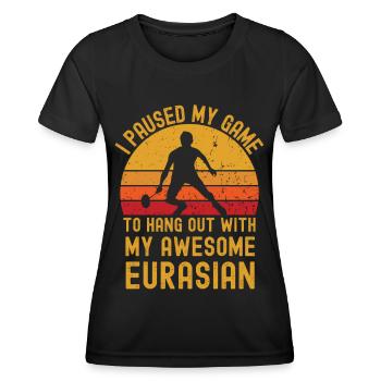 Badminton and Eurasier - Women's Functional T-Shirt - black - Front - AI Model Female 172 light (172cm)