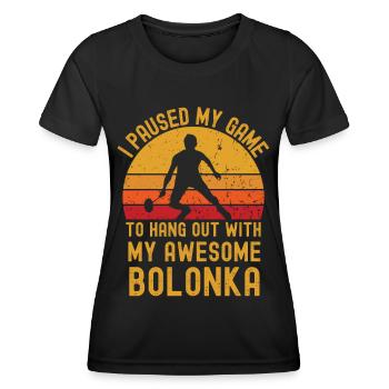 Badminton et Bolonka - T-shirt sport Femme - noir - Devant - AI Model Female 172 light (172cm)