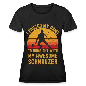 Badminton und Schnauzer - Frauen Funktions-T-Shirt - Schwarz - Vorne - AI Model Female 172 light (172cm)