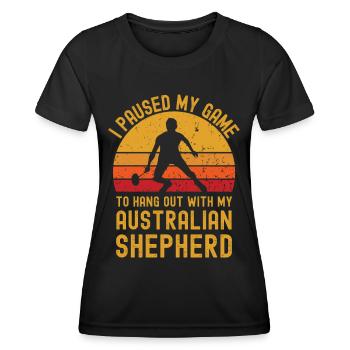 Badminton and Australian Shepherd - Women's Functional T-Shirt - black - Front - AI Model Female 172 light (172cm)