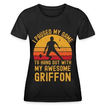 Badminton et Griffon - T-shirt sport Femme - noir - Devant - AI Model Female 172 light (172cm)