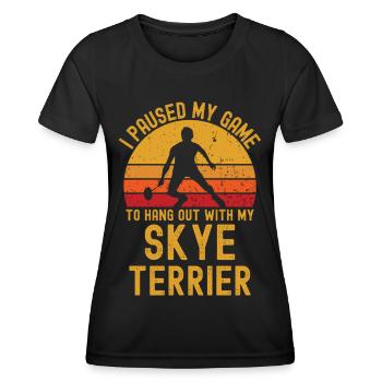 Badminton et Skye Terrier - T-shirt sport Femme - noir - Devant - AI Model Female 172 light (172cm)