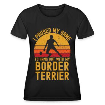 Badminton et Border Terrier - T-shirt sport Femme - noir - Devant - AI Model Female 172 light (172cm)