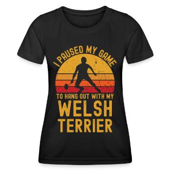Badminton and Welsh Terrier - Women's Functional T-Shirt - black - Front - AI Model Female 172 light (172cm)