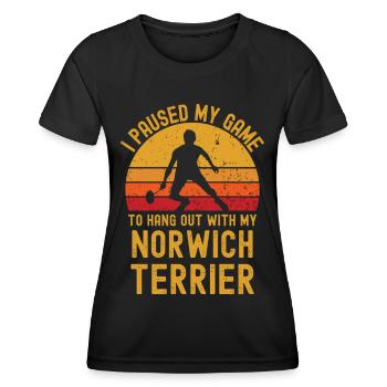 Badminton and Norwich Terrier - Women's Functional T-Shirt - black - Front - AI Model Female 172 light (172cm)