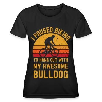 Radfahren und Bulldogge - Frauen Funktions-T-Shirt - Schwarz - Vorne - AI Model Female 172 light (172cm)