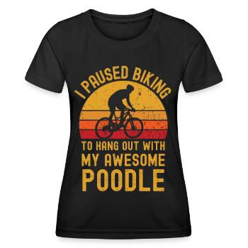 Cyclisme et caniche - T-shirt sport Femme - noir - Devant - AI Model Female 172 light (172cm)