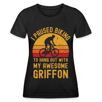 Cyclisme et Griffon - T-shirt sport Femme - noir - Devant - AI Model Female 172 light (172cm)