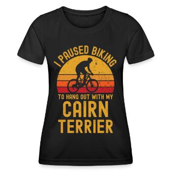 Cyclisme et Cairn Terrier - T-shirt sport Femme - noir - Devant - AI Model Female 172 light (172cm)