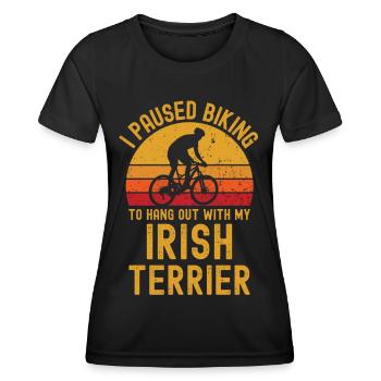 Cycling and Irish Terriers - Women's Functional T-Shirt - black - Front - AI Model Female 172 light (172cm)