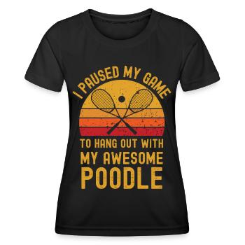 Courge et caniche - T-shirt sport Femme - noir - Devant - AI Model Female 172 light (172cm)