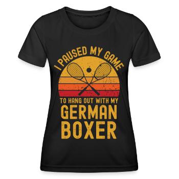 Squash und Deutscher Boxer - Frauen Funktions-T-Shirt - Schwarz - Vorne - AI Model Female 172 light (172cm)
