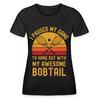 Squash und Bobtail - Frauen Funktions-T-Shirt - Schwarz - Vorne - AI Model Female 172 light (172cm)