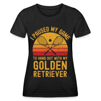 Courges et Golden Retrievers - T-shirt sport Femme - noir - Devant - AI Model Female 172 light (172cm)