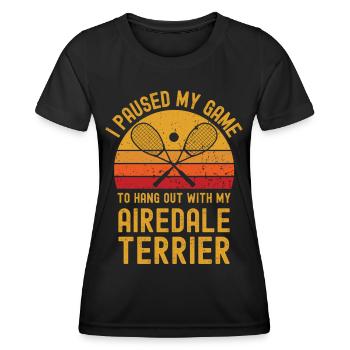 Squash und Airedale Terrier - Frauen Funktions-T-Shirt - Schwarz - Vorne - AI Model Female 172 light (172cm)