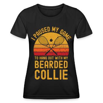 Courge et Bearded Collie - T-shirt sport Femme - noir - Devant - AI Model Female 172 light (172cm)