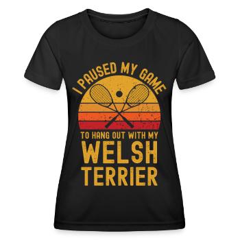 Courge et Welsh Terrier - T-shirt sport Femme - noir - Devant - AI Model Female 172 light (172cm)
