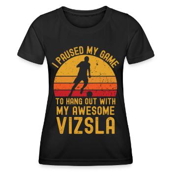 Fußball und Vizsla - Frauen Funktions-T-Shirt - Schwarz - Vorne - AI Model Female 172 light (172cm)