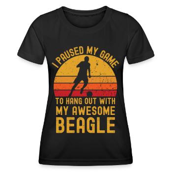 Fußball und Beagle - Frauen Funktions-T-Shirt - Schwarz - Vorne - AI Model Female 172 light (172cm)