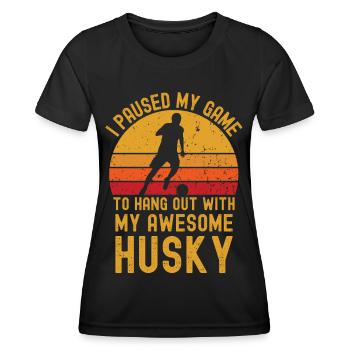 Fußball und Husky - Frauen Funktions-T-Shirt - Schwarz - Vorne - AI Model Female 172 light (172cm)