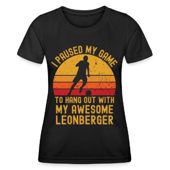 Football and Leonberger - Women's Functional T-Shirt - black - Front - AI Model Female 172 light (172cm)
