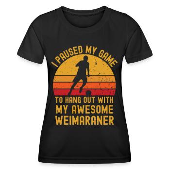 Football et Weimaraners - T-shirt sport Femme - noir - Devant - AI Model Female 172 light (172cm)