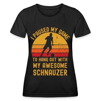 Fußball und Schnauzer - Frauen Funktions-T-Shirt - Schwarz - Vorne - AI Model Female 172 light (172cm)