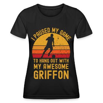 Football et Griffon - T-shirt sport Femme - noir - Devant - AI Model Female 172 light (172cm)