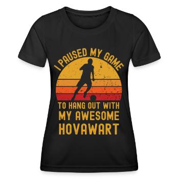 Football et Hovawart - T-shirt sport Femme - noir - Devant - AI Model Female 172 light (172cm)