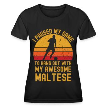 Fußball und Malteser - Frauen Funktions-T-Shirt - Schwarz - Vorne - AI Model Female 172 light (172cm)