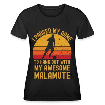 Football and Malamute - Women's Functional T-Shirt - black - Front - AI Model Female 172 light (172cm)