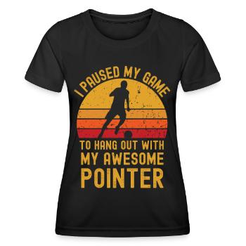 Fußball und Pointer - Frauen Funktions-T-Shirt - Schwarz - Vorne - AI Model Female 172 light (172cm)