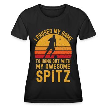 Football et Spitz - T-shirt sport Femme - noir - Devant - AI Model Female 172 light (172cm)